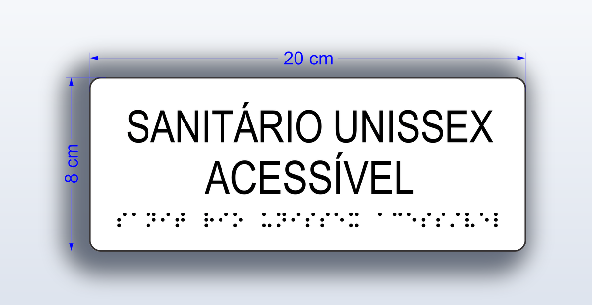 Placa Sanitário Unissex Acessível - padrão Estácio