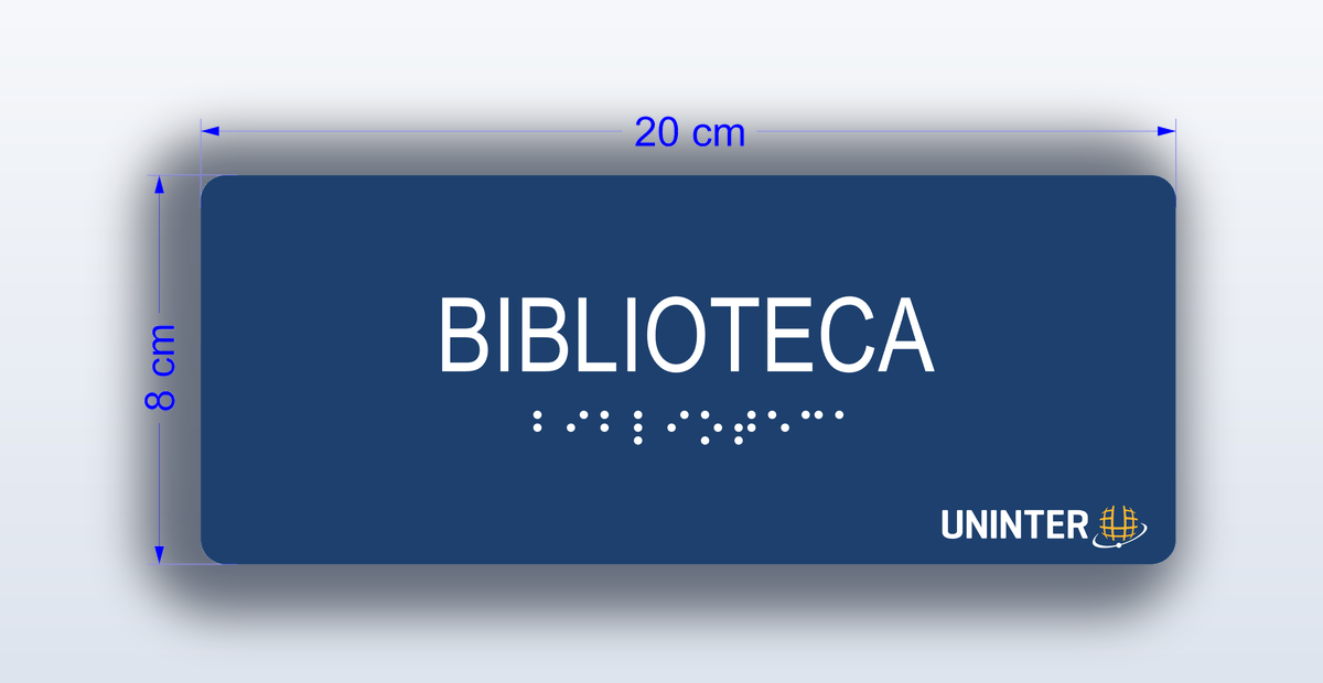Placa Biblioteca - padrão Uninter