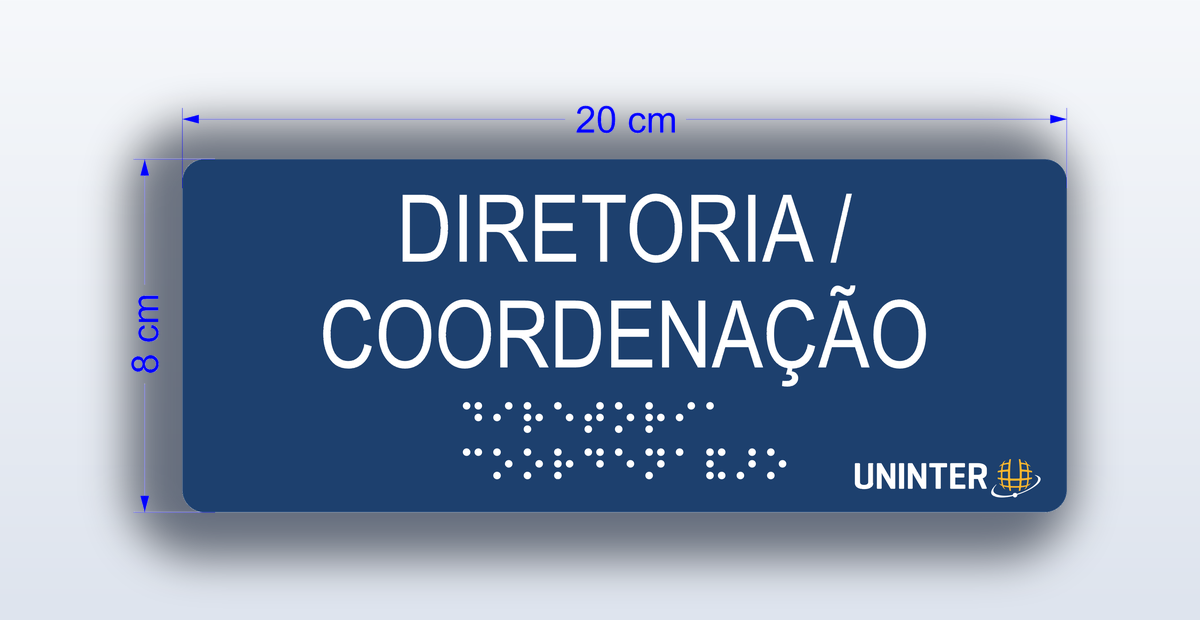 Placa Diretoria Coordenação - padrão Uninter