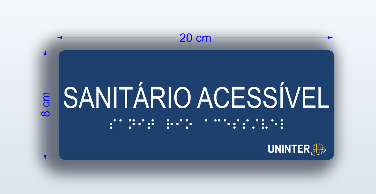 Placa Sanitário Acessível - padrão Uninter
