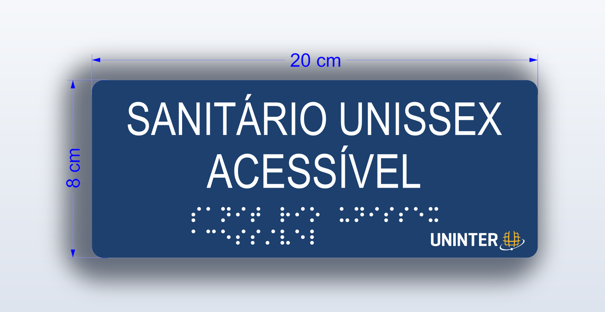 Placa Sanitário Unissex Acessível - padrão Uninter