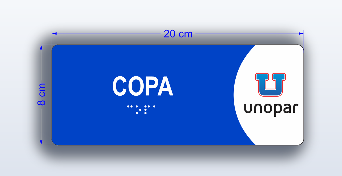 Placa Copa - padrão Unopar