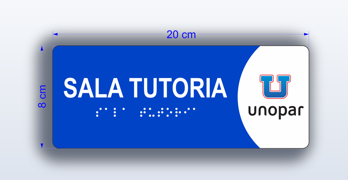Placa Sala Tutoria - padrão Unopar