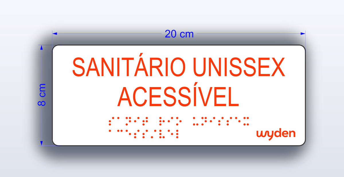 Placa Sanitario Unissex Acessível - padrão Wyden